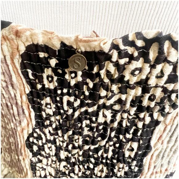 Soft Surroundings Midi Knit Smocked Dress Petite XL Asymmetrical Hem Multicolor - Picture 11 of 16